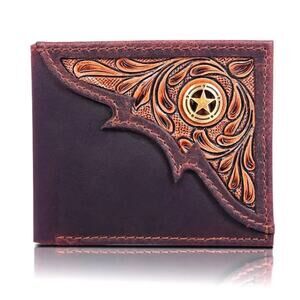 NWT RAWHYD Leather Raw HYD Rfid Wallet for with Star Concho Western Wallet